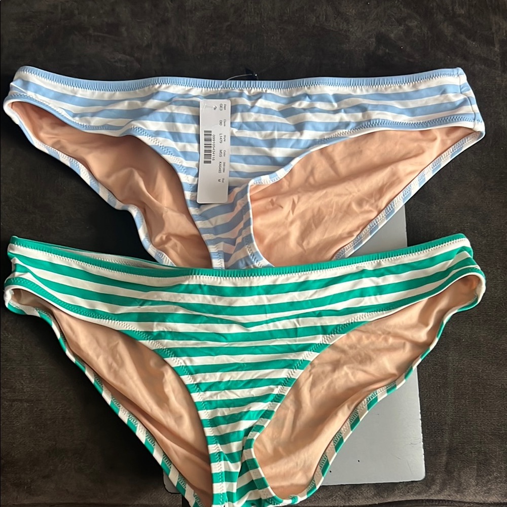 J. Crew Striped Bikini Bottoms